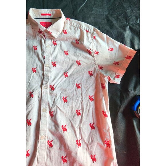 Mens Medium Button Down Shirt Dabbing Santa's Christmas Holiday Work Casual - Picture 5 of 14